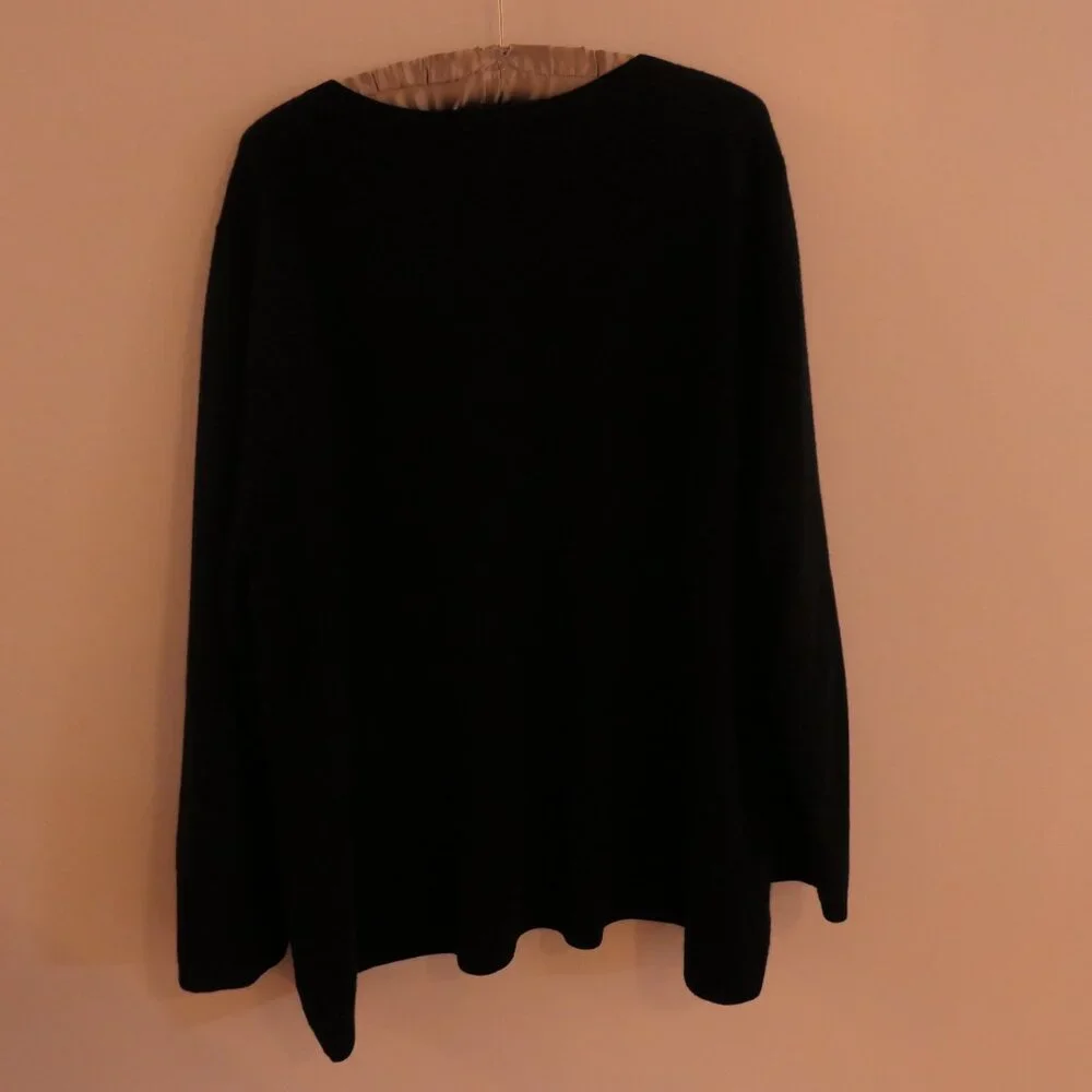 Lands’ End 100% Cashmere Crew Neck Sweater Black Plus Size 3X - Picture 3 of 6